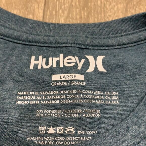Mens Hurley Crewneck Shortsleeve Graphic T-Shirt - Picture 5 of 5